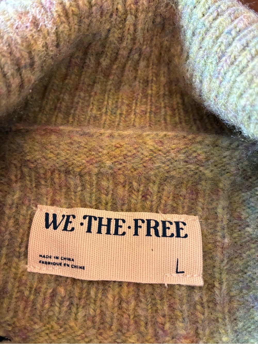 Free People We The Free Wildflower Cardi Sweater Women’s Large Green Cardigan - Picture 3 of 4